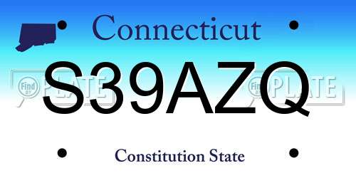 S39AZQ Connecticut License Plate