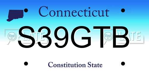 S39GTB Connecticut License Plate