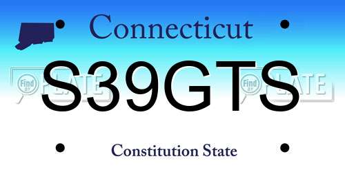 S39GTS Connecticut License Plate