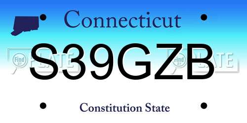 S39GZB Connecticut License Plate
