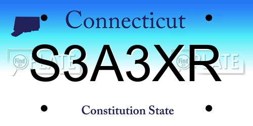 S3A3XR Connecticut License Plate