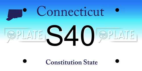 S40 Connecticut License Plate