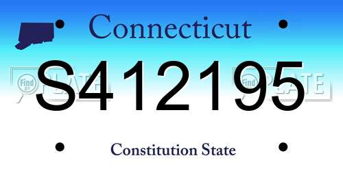 S412195 Connecticut License Plate