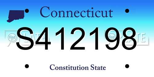 S412198 Connecticut License Plate