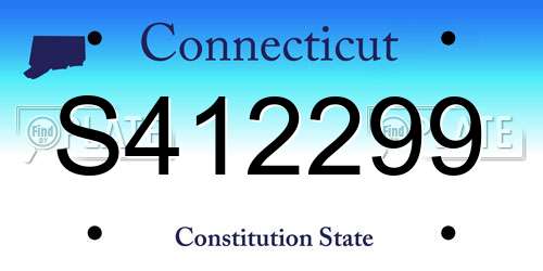 S412299 Connecticut License Plate