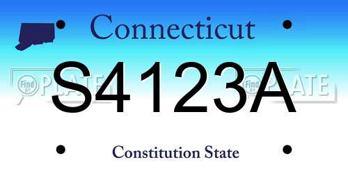 S4123A Connecticut License Plate