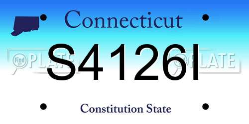 S4126I Connecticut License Plate