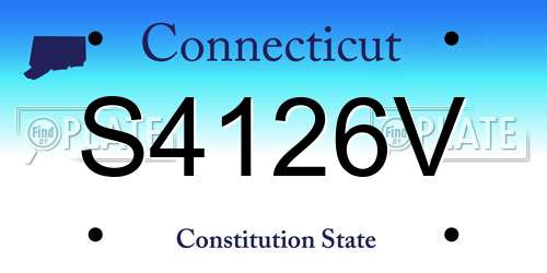S4126V Connecticut License Plate