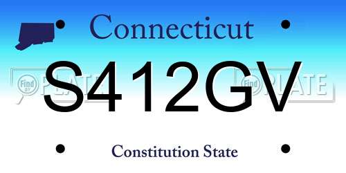 S412GV Connecticut License Plate