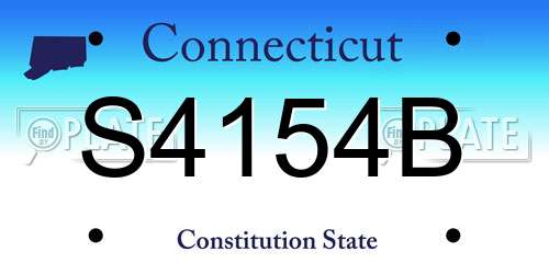 S4154B Connecticut License Plate