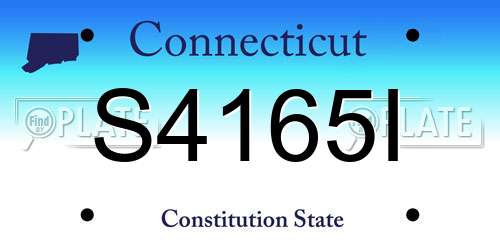 S4165I Connecticut License Plate