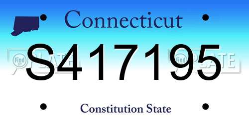 S417195 Connecticut License Plate