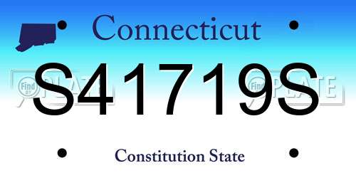 S41719S Connecticut License Plate