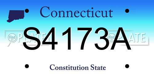 S4173A Connecticut License Plate