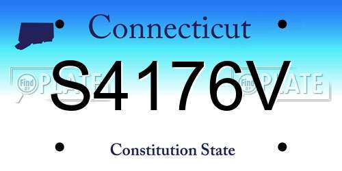 S4176V Connecticut License Plate