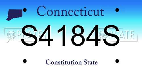 S4184S Connecticut License Plate