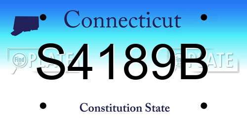 S4189B Connecticut License Plate