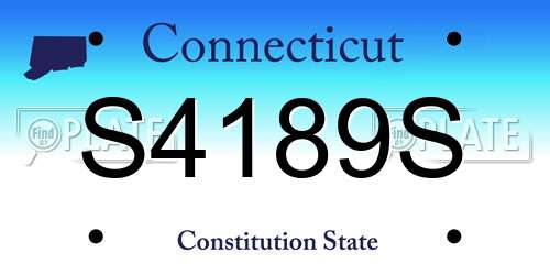S4189S Connecticut License Plate