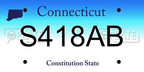 S418AB Connecticut License Plate