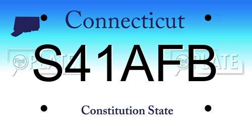 S41AFB Connecticut License Plate