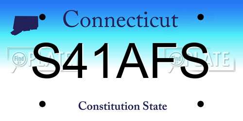 S41AFS Connecticut License Plate