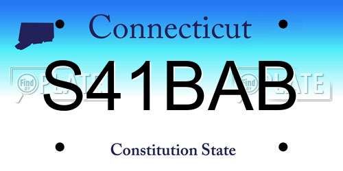 S41BAB Connecticut License Plate