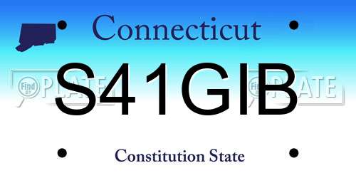 S41GIB Connecticut License Plate