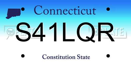 S41LQR Connecticut License Plate