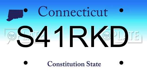S41RKD Connecticut License Plate