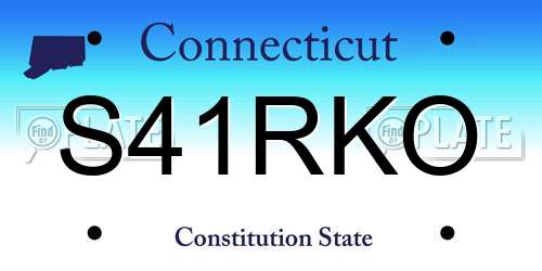 S41RKO Connecticut License Plate