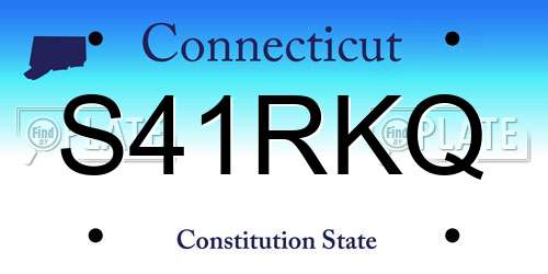 S41RKQ Connecticut License Plate
