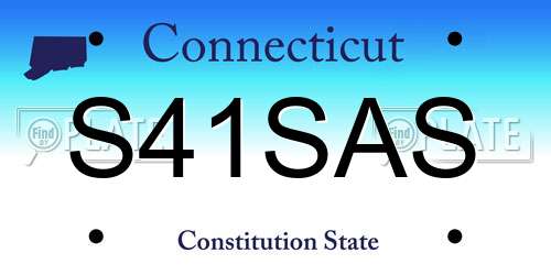S41SAS Connecticut License Plate