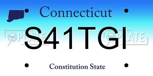 S41TGI Connecticut License Plate