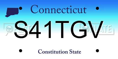 S41TGV Connecticut License Plate