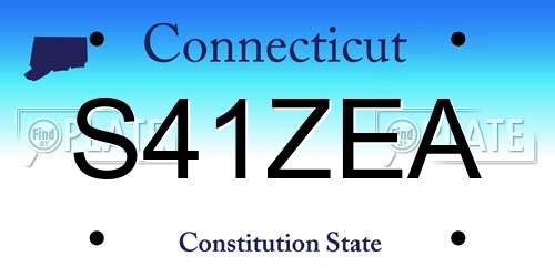 S41ZEA Connecticut License Plate