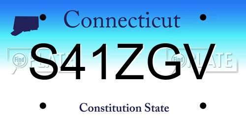 S41ZGV Connecticut License Plate