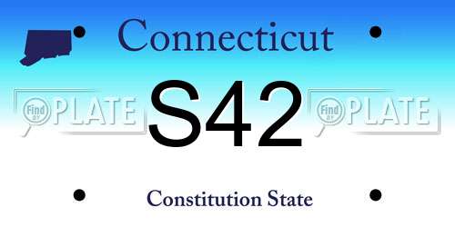 S42 Connecticut License Plate