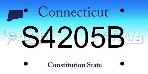 S4205B Connecticut License Plate