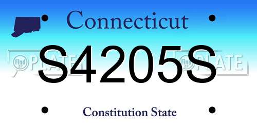 S4205S Connecticut License Plate