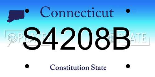 S4208B Connecticut License Plate