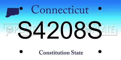 S4208S Connecticut License Plate