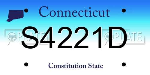 S4221D Connecticut License Plate
