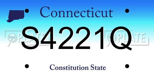 S4221Q Connecticut License Plate