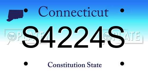 S4224S Connecticut License Plate