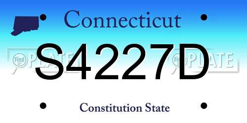 S4227D Connecticut License Plate