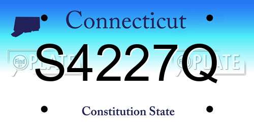 S4227Q Connecticut License Plate