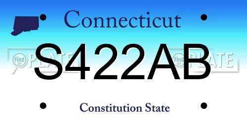 S422AB Connecticut License Plate