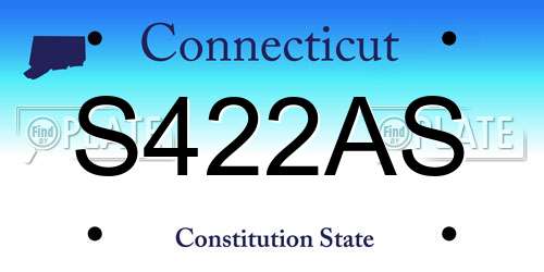 S422AS Connecticut License Plate