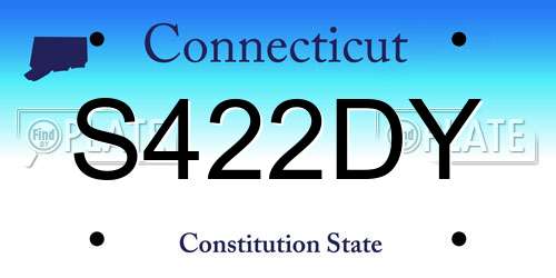S422DY Connecticut License Plate