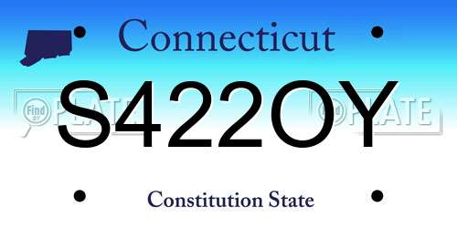 S422OY Connecticut License Plate